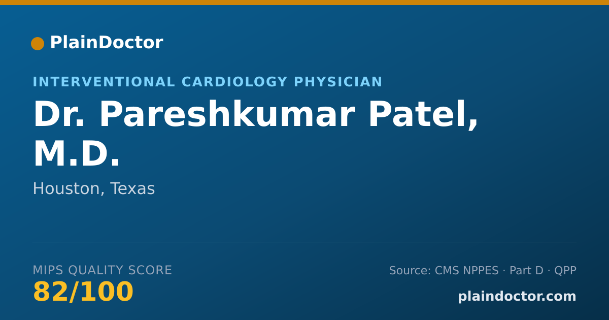 Shareable card for Pareshkumar Patel, M.D. - Cardiovascular Disease Physician, Houston, TX