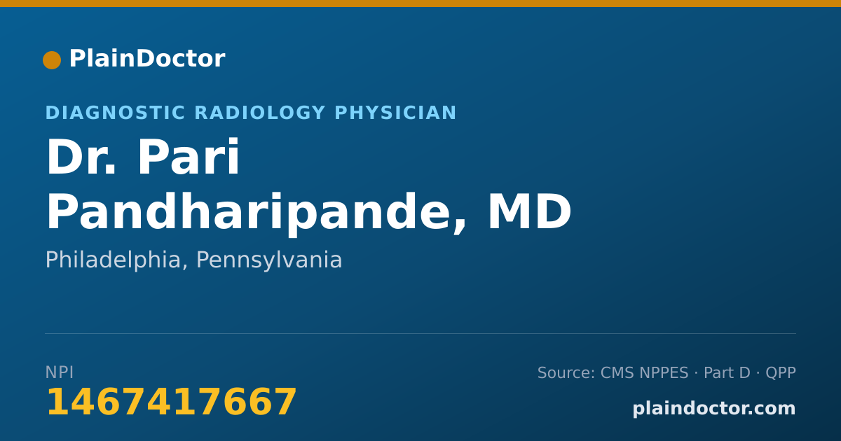 Shareable card for Pari Pandharipande, MD - Diagnostic Radiology Physician, Philadelphia, PA
