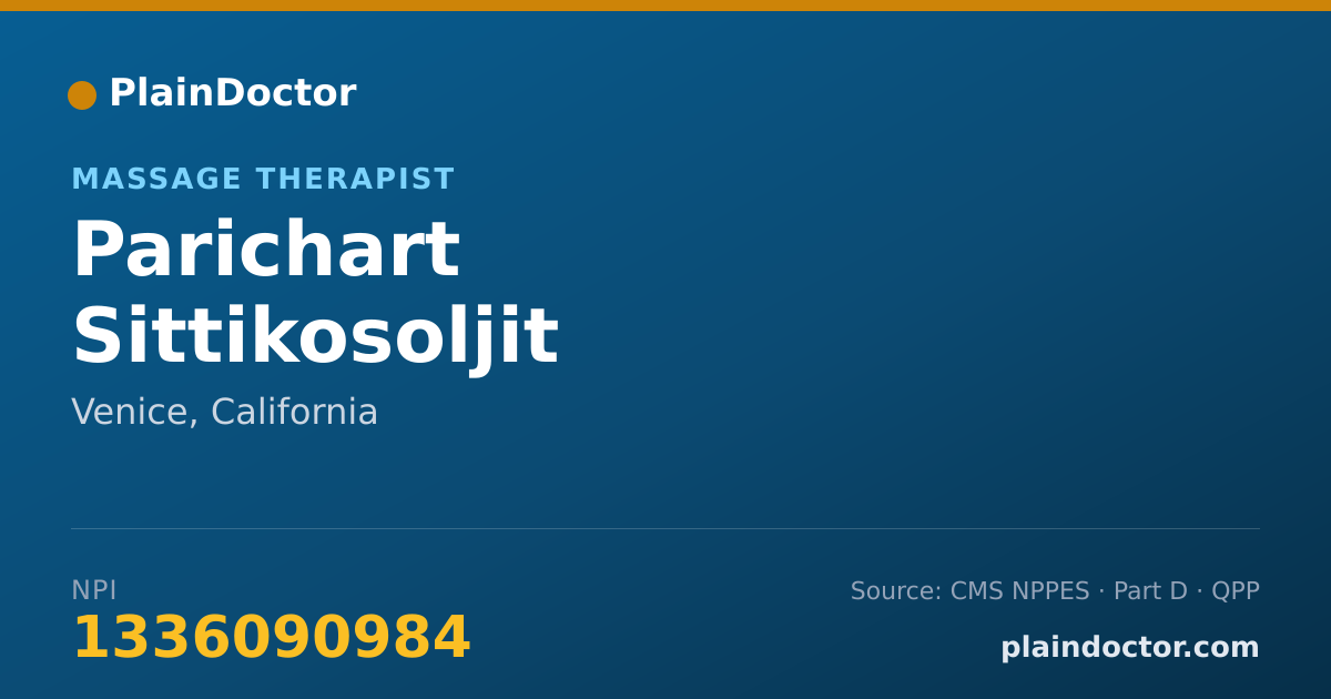 Shareable card for Parichart Sittikosoljit - Massage Therapist, Venice, CA