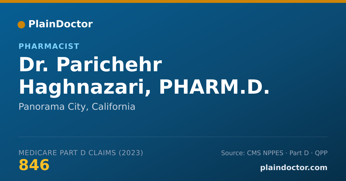 Shareable card for Parichehr Haghnazari, PHARM.D. - Pharmacist, Panorama City, CA