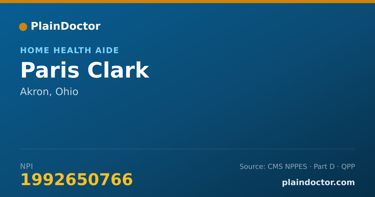 Shareable card for Paris Clark - Home Health Aide, Akron, OH