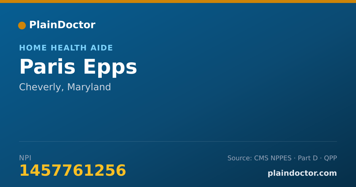 Shareable card for Paris Epps - Home Health Aide, Cheverly, MD