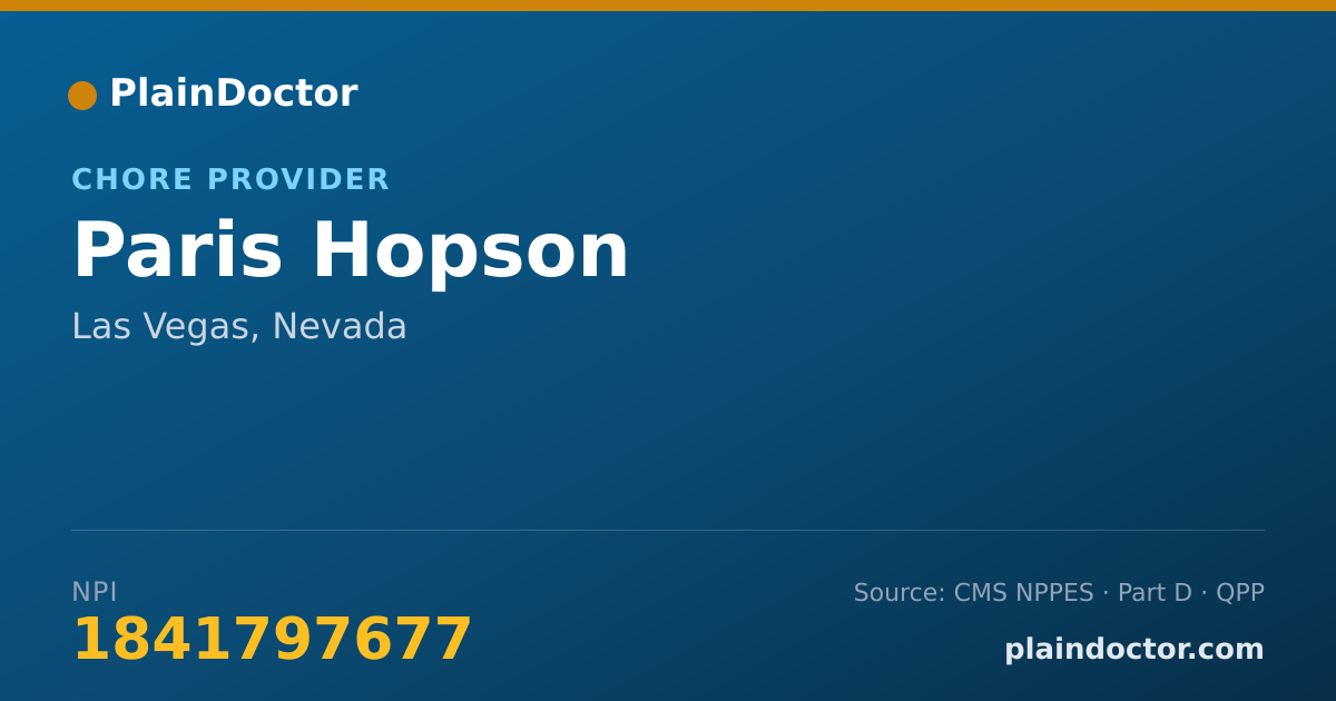 Shareable card for Paris Hopson - Chore Provider, Las Vegas, NV