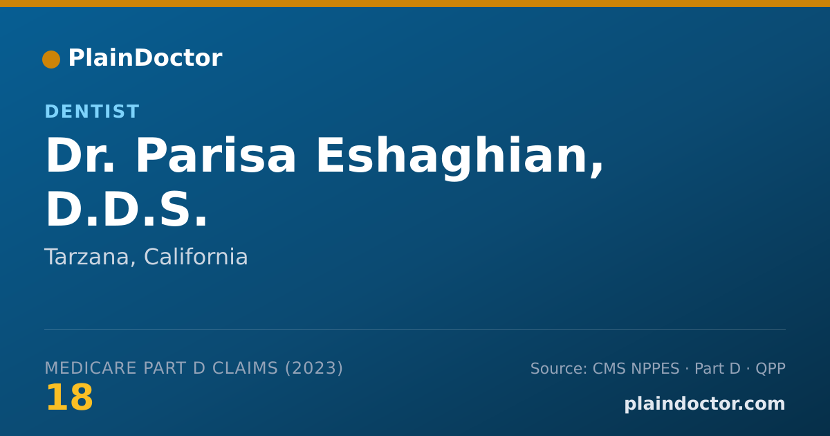 Shareable card for Parisa Eshaghian, D.D.S. - Dentist, Tarzana, CA