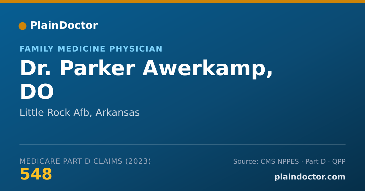 Shareable card for Parker Awerkamp, DO - Family Medicine Physician, Little Rock Afb, AR