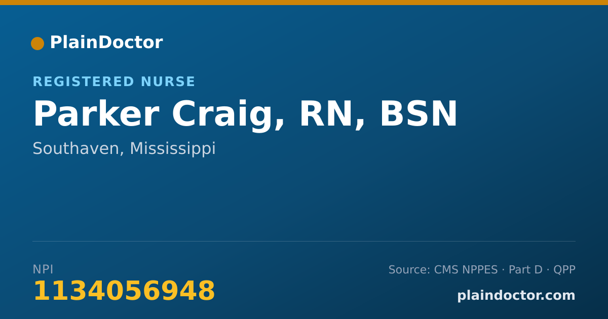 Shareable card for Parker Craig, RN, BSN - Registered Nurse, Southaven, MS