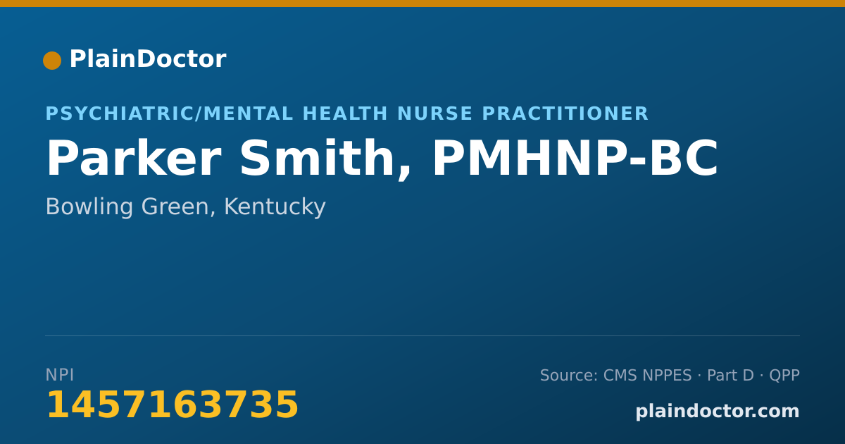 Shareable card for Parker Smith, PMHNP-BC - Psychiatric/Mental Health Nurse Practitioner, Bowling Green, KY