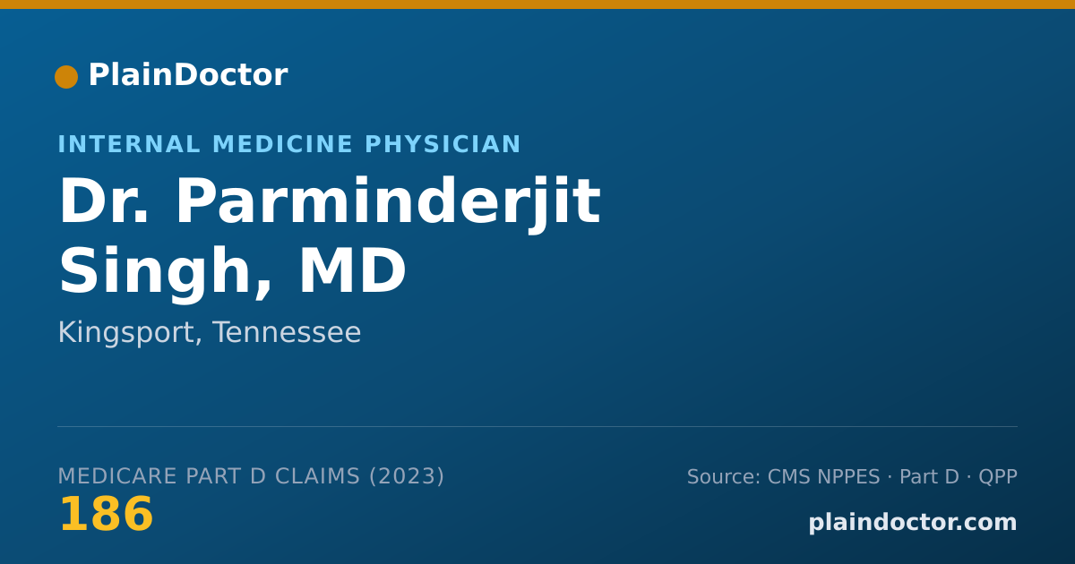 Shareable card for Parminderjit Singh, MD - Internal Medicine Physician, Kingsport, TN