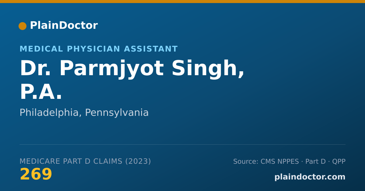 Shareable card for Parmjyot Singh, P.A. - Medical Physician Assistant, Philadelphia, PA