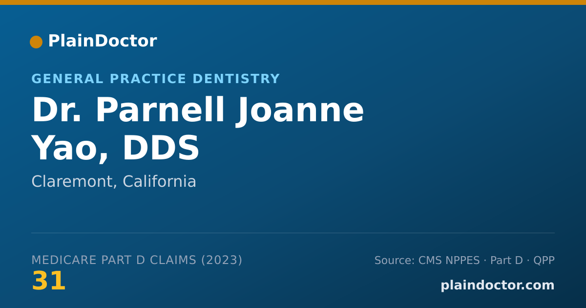Shareable card for Parnell Joanne Yao, DDS - General Practice Dentistry, Claremont, CA