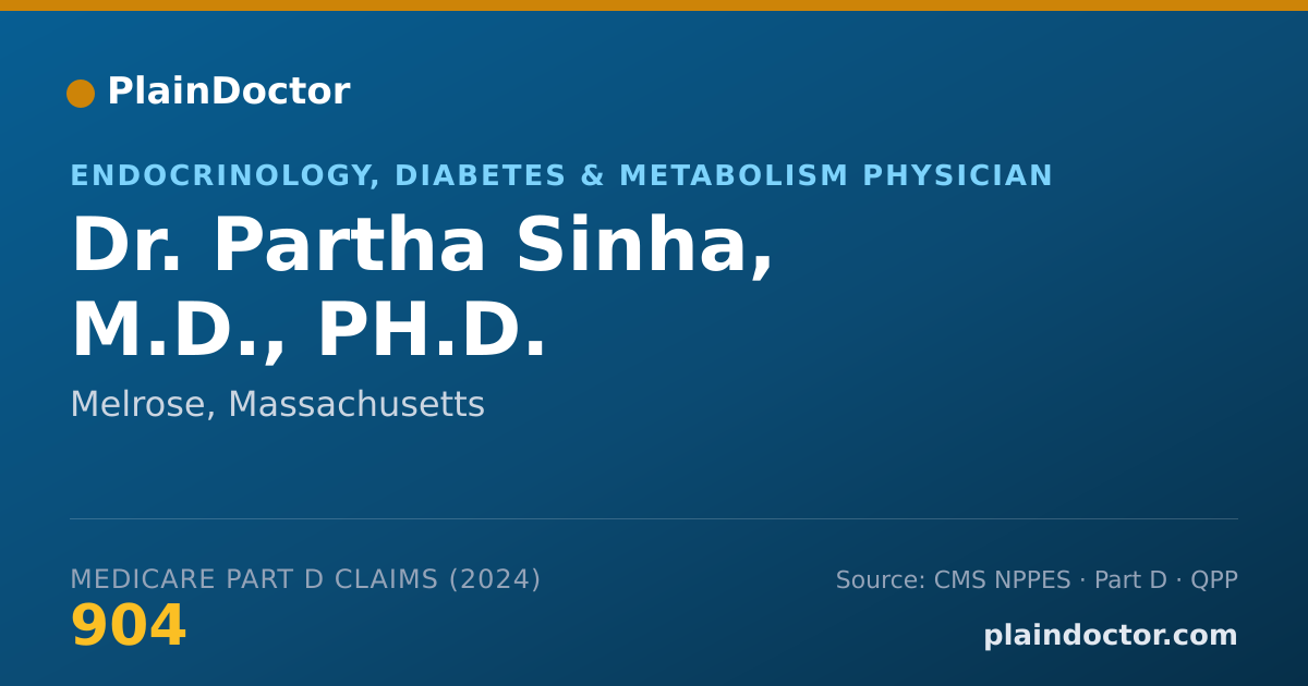 Shareable card for Partha Sinha, M.D., PH.D. - Endocrinology, Diabetes & Metabolism Physician, Melrose, MA