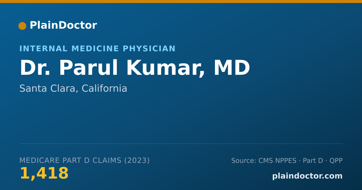 Shareable card for Parul Kumar, MD - Internal Medicine Physician, Santa Clara, CA