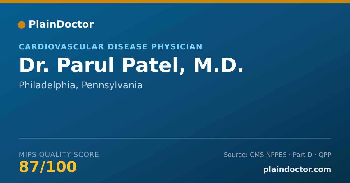Shareable card for Parul Patel, M.D. - Cardiovascular Disease Physician, Philadelphia, PA