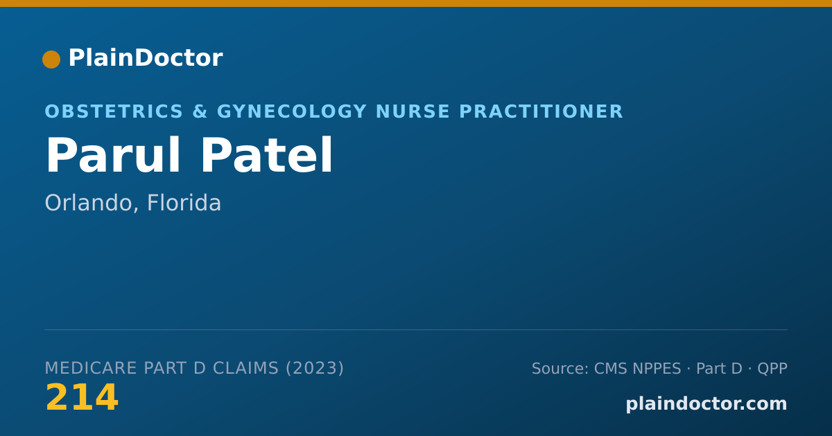 Shareable card for Parul Patel - Obstetrics & Gynecology Nurse Practitioner, Orlando, FL