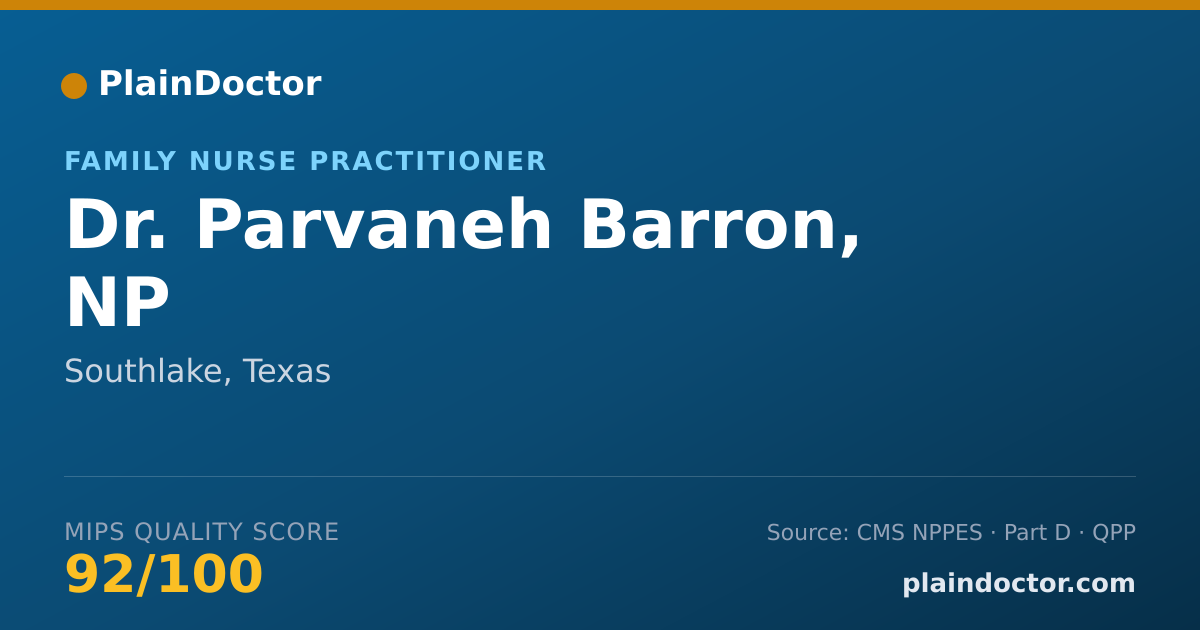 Shareable card for Parvaneh Barron, NP - Family Nurse Practitioner, Southlake, TX