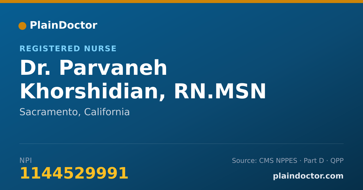Shareable card for Parvaneh Khorshidian, RN.MSN - Registered Nurse, Sacramento, CA