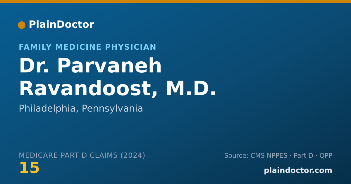 Shareable card for Parvaneh Ravandoost, M.D. - Family Medicine Physician, Philadelphia, PA
