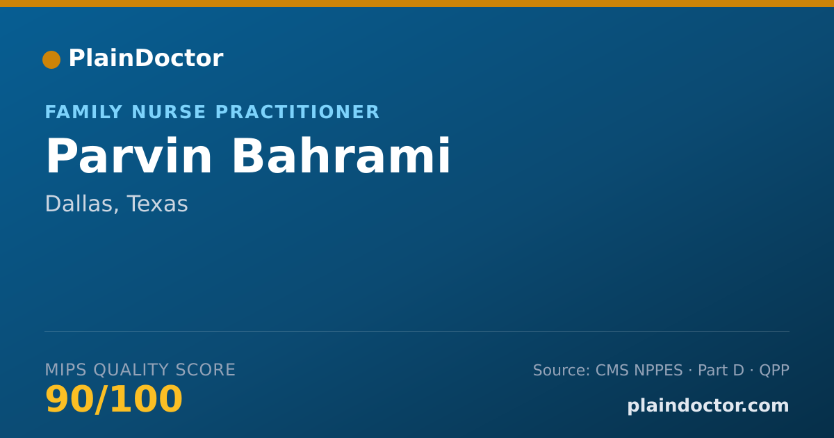 Shareable card for Parvin Bahrami - Family Nurse Practitioner, Dallas, TX