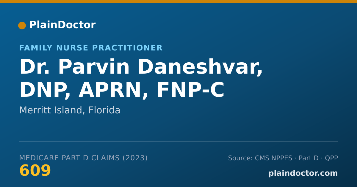 Shareable card for Parvin Daneshvar, DNP, APRN, FNP-C - Family Nurse Practitioner, Merritt Island, FL