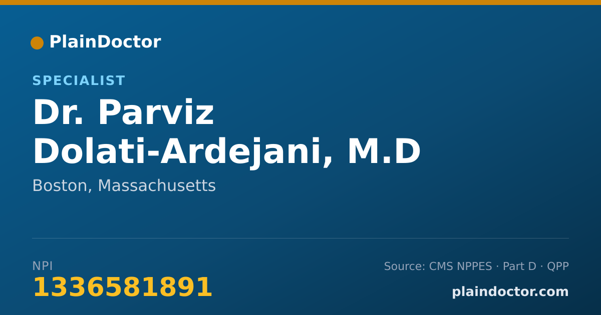 Shareable card for Parviz Dolati-Ardejani, M.D - Specialist, Boston, MA