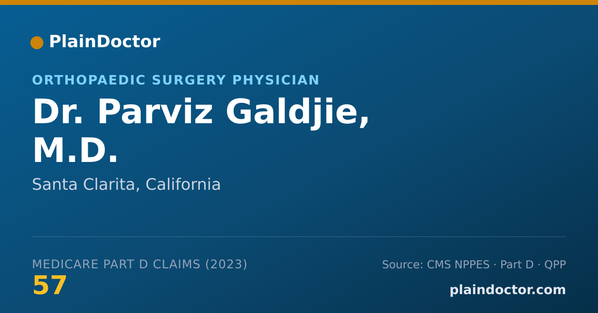 Shareable card for Parviz Galdjie, M.D. - Orthopaedic Surgery Physician, Santa Clarita, CA