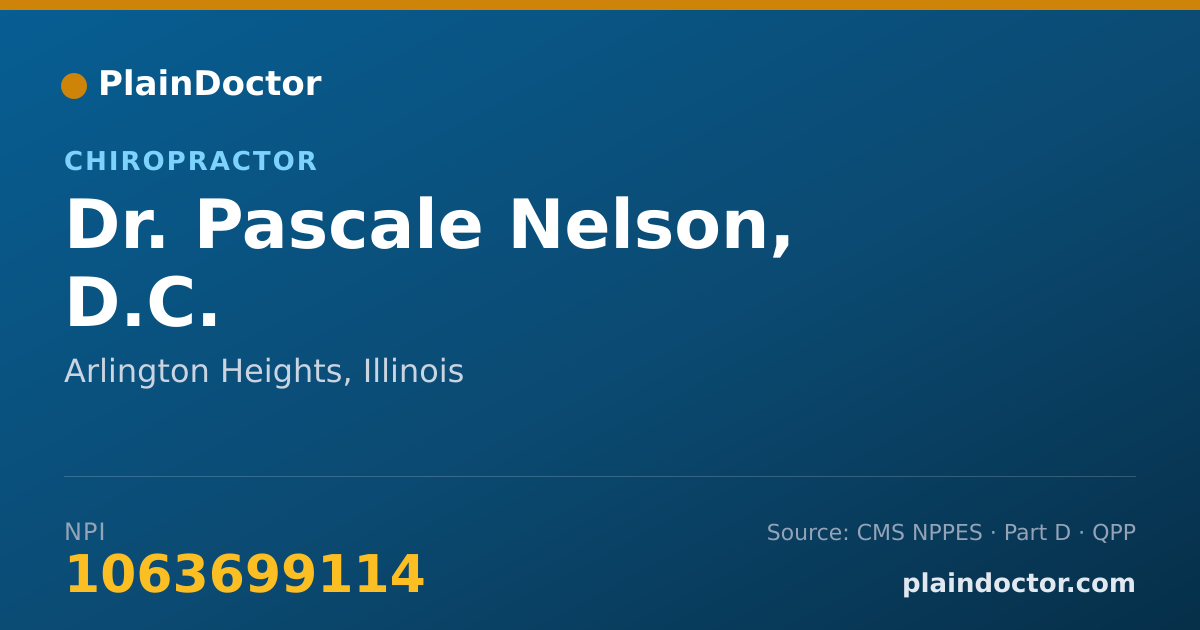 Shareable card for Pascale Nelson, D.C. - Chiropractor, Arlington Heights, IL