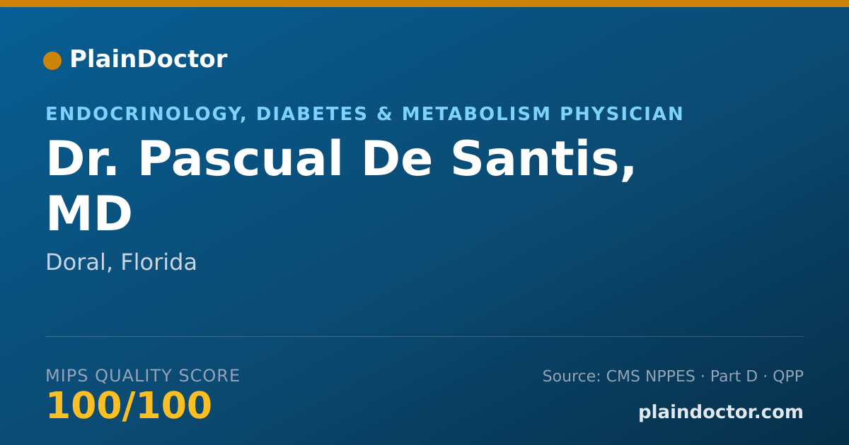 Shareable card for Pascual De Santis, MD - Endocrinology, Diabetes & Metabolism Physician, Doral, FL