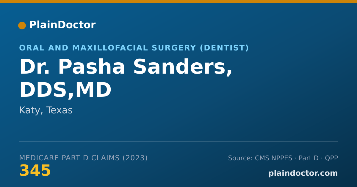 Shareable card for Pasha Sanders, DDS,MD - Oral and Maxillofacial Surgery (Dentist), Katy, TX