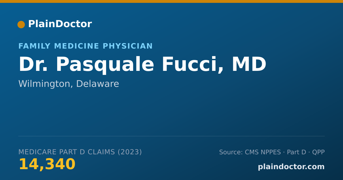 Shareable card for Pasquale Fucci, MD - Family Medicine Physician, Wilmington, DE