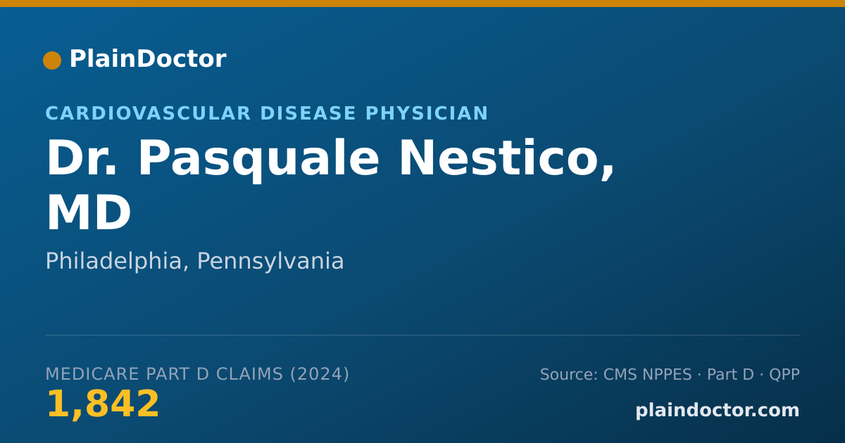 Shareable card for Pasquale Nestico, MD - Cardiovascular Disease Physician, Philadelphia, PA