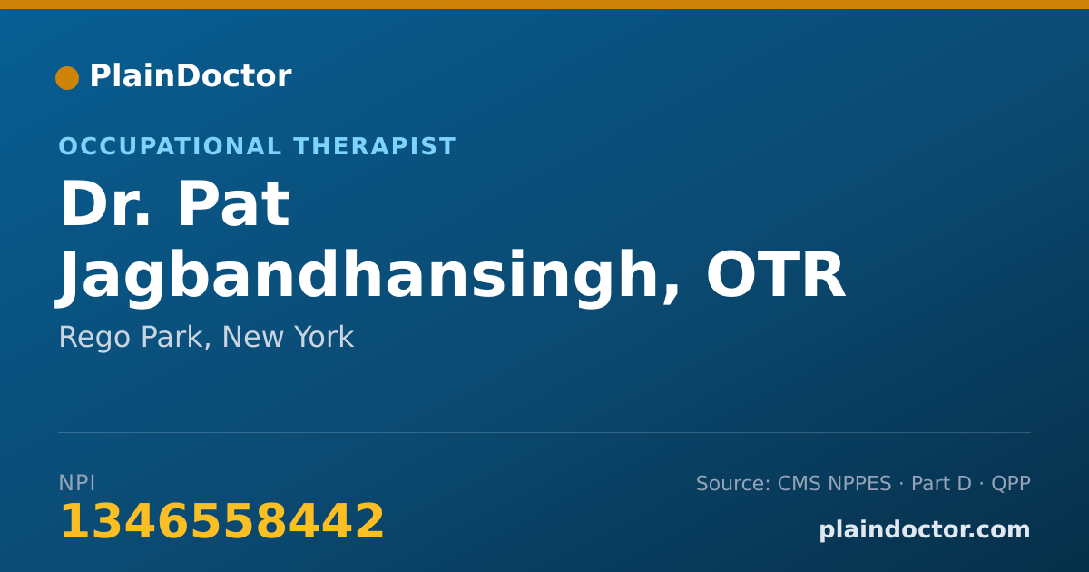 Shareable card for Pat Jagbandhansingh, OTR - Occupational Therapist, Rego Park, NY