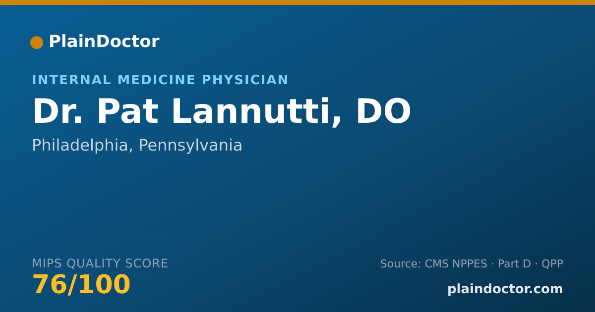 Shareable card for Pat Lannutti, DO - Internal Medicine Physician, Philadelphia, PA
