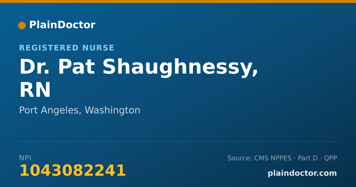 Shareable card for Pat Shaughnessy, RN - Registered Nurse, Port Angeles, WA