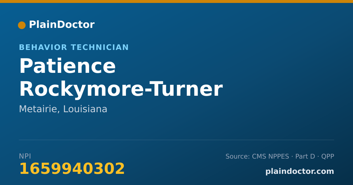 Shareable card for Patience Rockymore-Turner - Behavior Technician, Metairie, LA