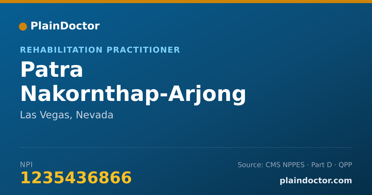 Shareable card for Patra Nakornthap-Arjong - Rehabilitation Practitioner, Las Vegas, NV
