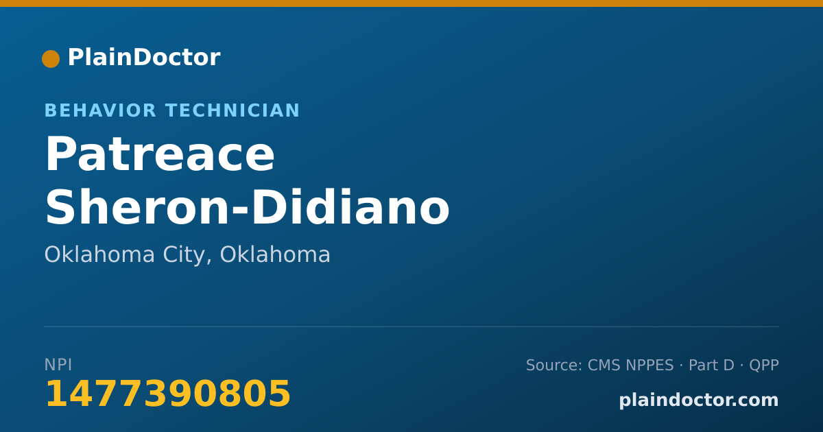 Shareable card for Patreace Sheron-Didiano - Behavior Technician, Oklahoma City, OK