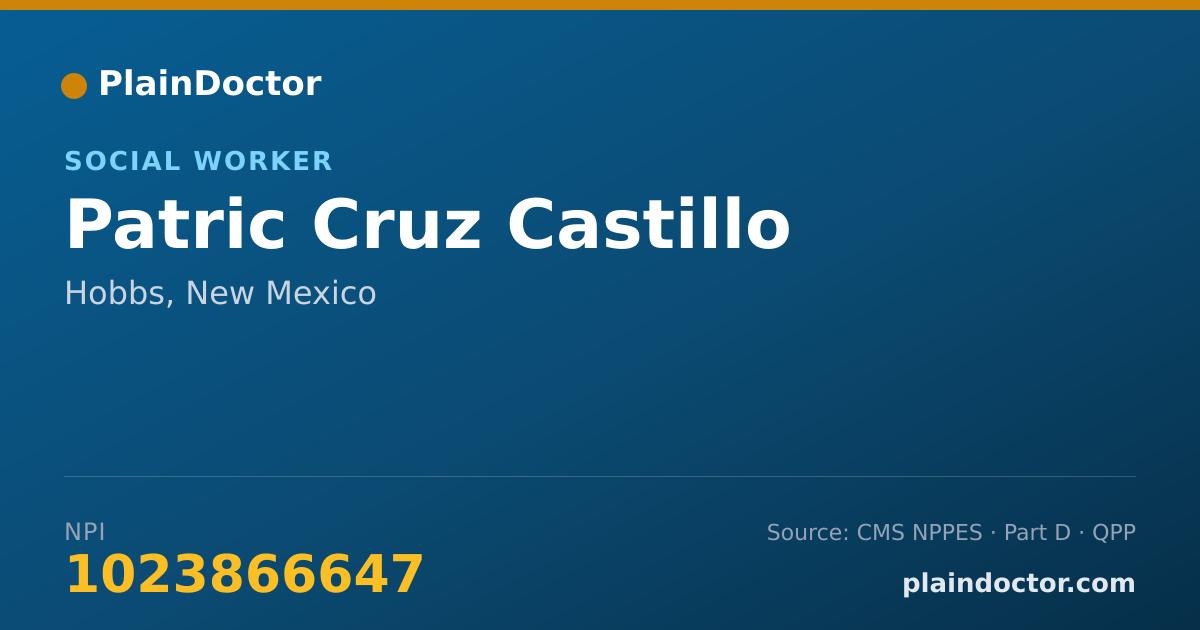 Shareable card for Patric Cruz Castillo - Social Worker, Hobbs, NM