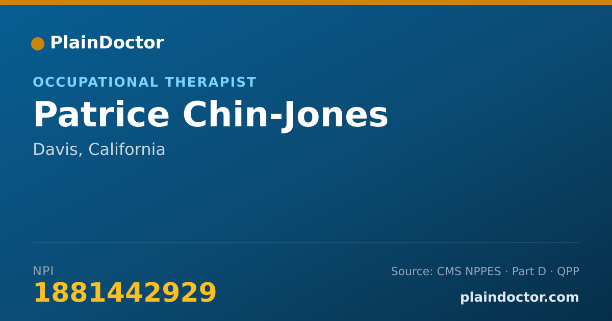 Shareable card for Patrice Chin-Jones - Occupational Therapist, Davis, CA