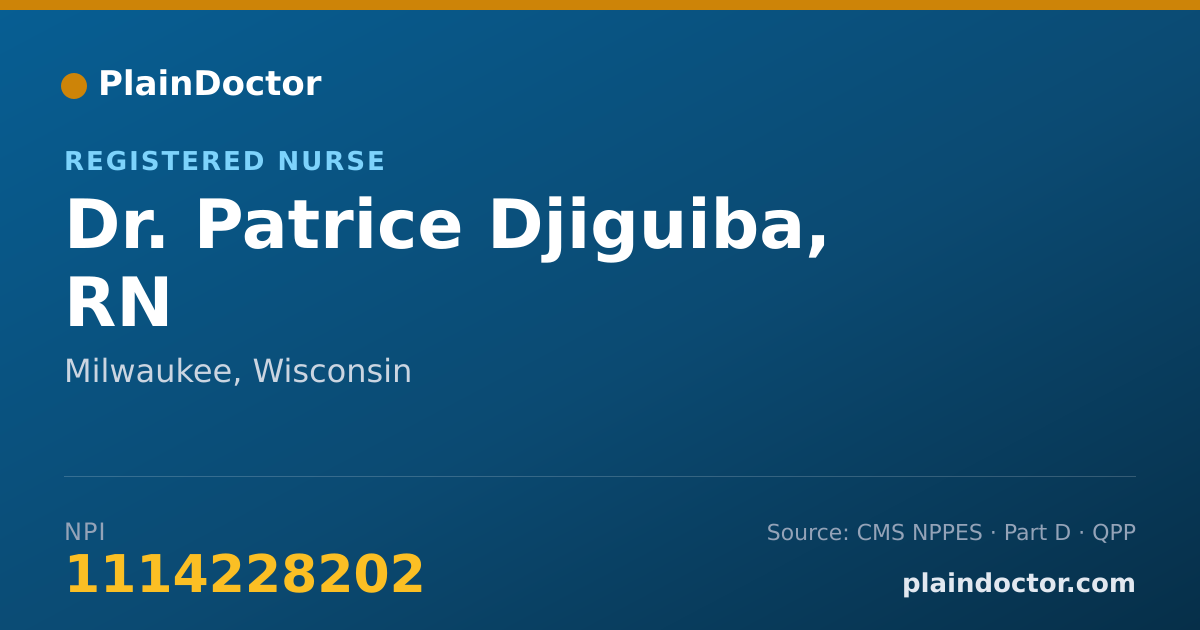 Shareable card for Patrice Djiguiba, RN - Registered Nurse, Milwaukee, WI