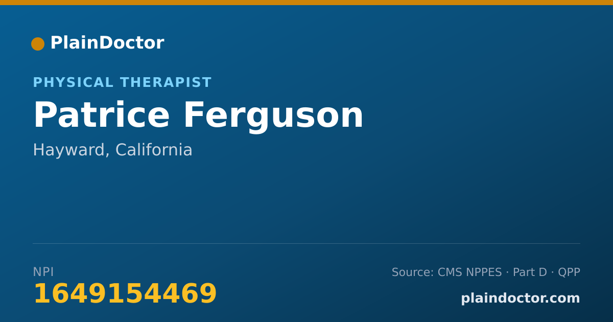 Shareable card for Patrice Ferguson - Physical Therapist, Hayward, CA