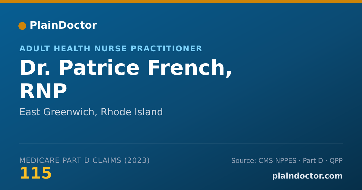 Shareable card for Patrice French, RNP - Adult Health Nurse Practitioner, East Greenwich, RI
