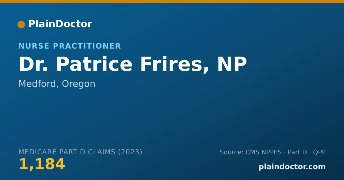 Shareable card for Patrice Frires, NP - Nurse Practitioner, Medford, OR