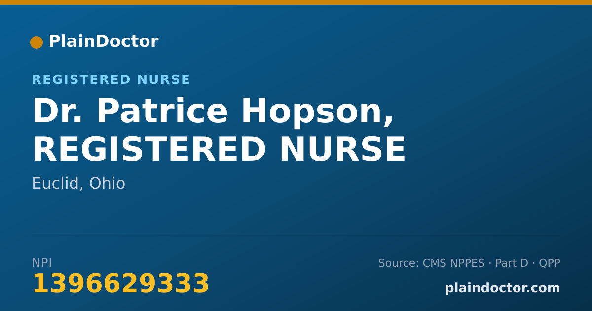 Shareable card for Patrice Hopson, REGISTERED NURSE - Registered Nurse, Euclid, OH