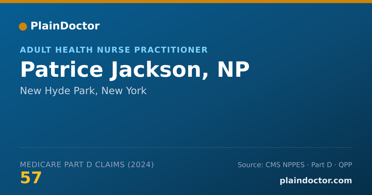 Shareable card for Patrice Jackson, NP - Adult Health Nurse Practitioner, New Hyde Park, NY