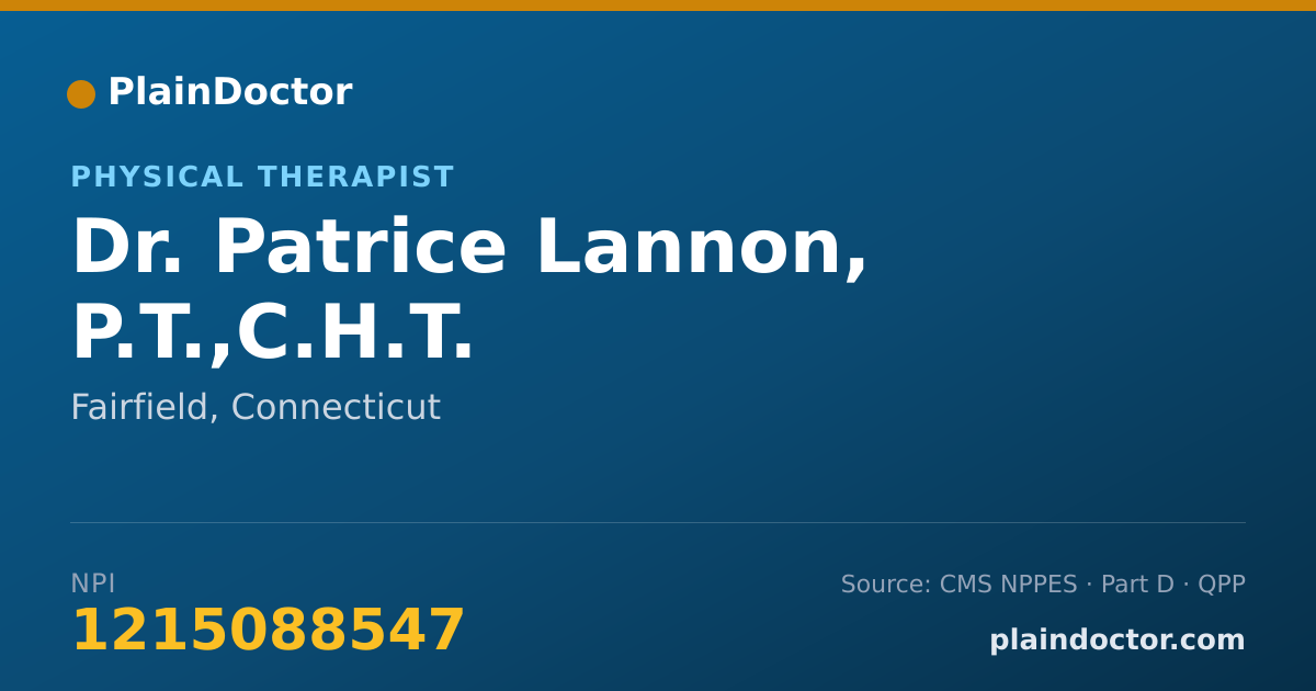 Shareable card for Patrice Lannon, P.T.,C.H.T. - Physical Therapist, Fairfield, CT
