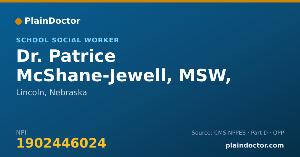 Shareable card for Patrice McShane-Jewell, MSW, PLMHP - School Social Worker, Lincoln, NE