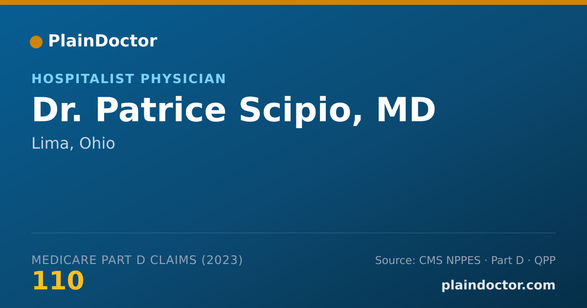 Shareable card for Patrice Scipio, MD - Hospitalist Physician, Lima, OH