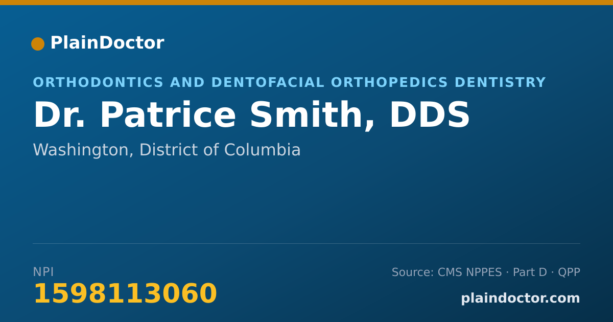 Shareable card for Patrice Smith, DDS - Orthodontics and Dentofacial Orthopedics Dentistry, Washington, DC