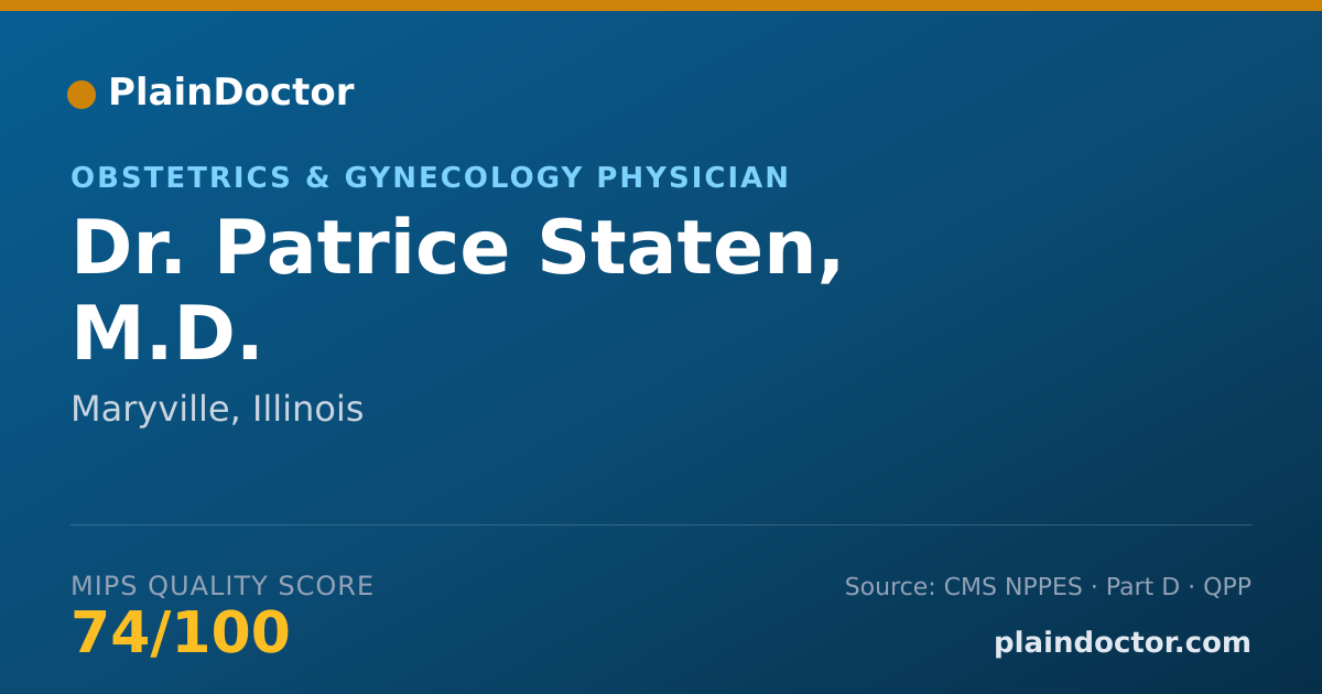 Shareable card for Patrice Staten, M.D. - Obstetrics & Gynecology Physician, Maryville, IL