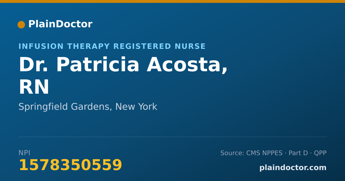 Shareable card for Patricia Acosta, RN - Infusion Therapy Registered Nurse, Springfield Gardens, NY